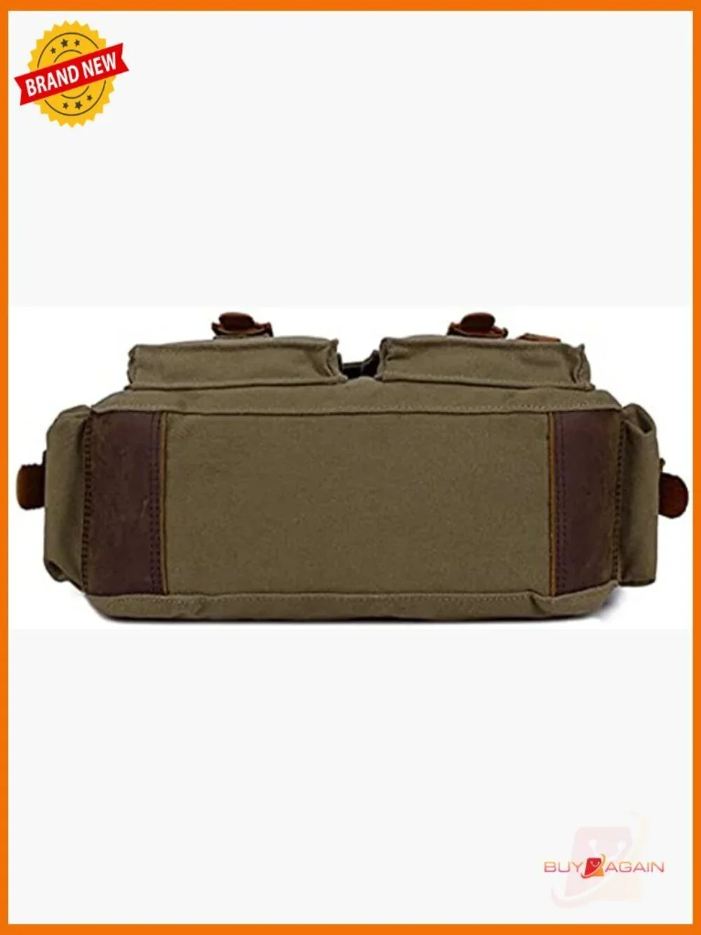 Vintage Military Leather Canvas Messenger Bag Laptop 17
